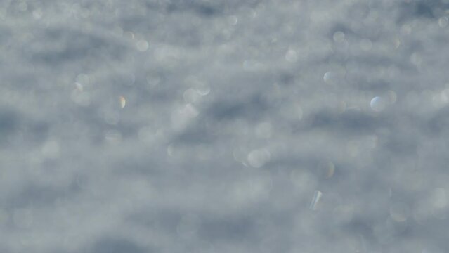 Snow covered surface. White, blue natural Christmas backdrop.