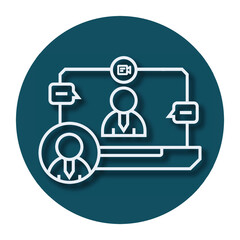 Online interview, chat, video call icon