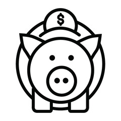 Piggy bank, money, save money icon