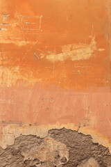 Aged Pink Orange Wall Detail in Rome, Italy