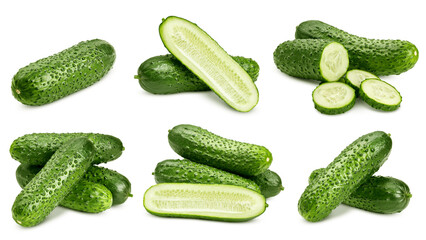 cucumber isolated on white background, clipping path, full depth of field