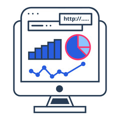 Fototapeta premium Report, computer, chart icon