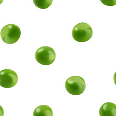 Pea isolated on white background, SEAMLESS, PATTERN
