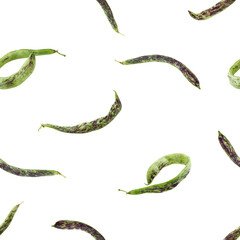 Bean pod isolated on white background, SEAMLESS, PATTERN