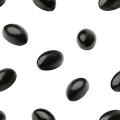 Olive black isolated on white background, SEAMLESS, PATTERN