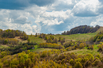 Fototapeta na wymiar transilvanian spring landscape