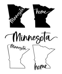Stylized map of the U.S. State of Minnesota vector illustration - 508955837