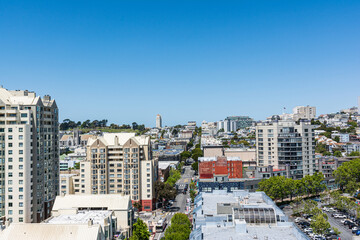 Fototapeta na wymiar Fillmore district view from above, San Francisco, California 