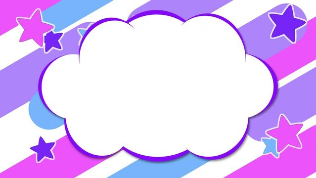 ポップな背景ととび出す吹き出し　10秒ループ
Apple ProRes 422 HQ
MOV