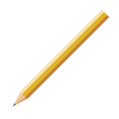 Cartoon yellow pencil vector isolated object illustration