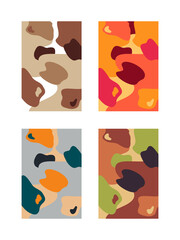 Set of modern colorful abstract backgrouds. Flat