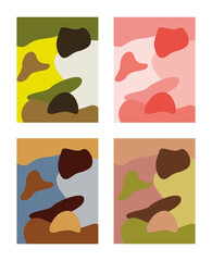 Set of modern colorful abstract backgrouds. Flat illustration