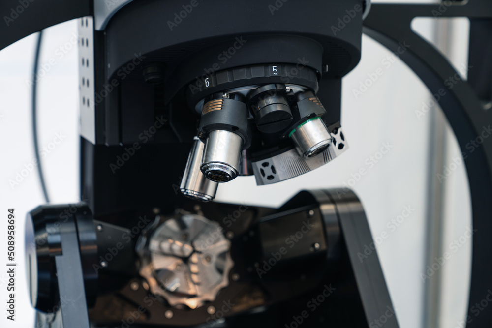 Poster optic machine for precise measurement of part size and quality evaluation. smart factory.