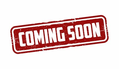 Coming soon grunge rubber stamp on white, vector illustration