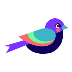 Сute little colorful bird isolated on a white background. cute little colorful bird isolated on white background EPS.
