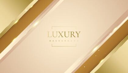 Obraz premium Luxury Gold Background with Glitter and Light Effect. Premium Golden Background with Paper Cut Style for Award, Nomination, Ceremony, Formal Invitation or Certificate Design