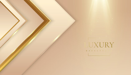 Luxury Gold Background with Glitter and Light Effect. Premium Golden Background with Paper Cut Style for Award, Nomination, Ceremony, Formal Invitation or Certificate Design