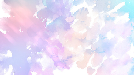 水彩テクスチャ　淡い水彩絵の具　抽象的な背景装飾イラスト　光　カラフル