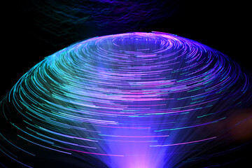 Abstract background. Colored vortex effect created with fiber optic light source