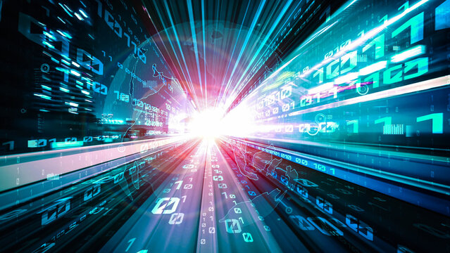 Business data analytic with tacit intelligent software making marketing strategy . Concept of smart digital transformation and technology disruption that changes global trends in new information era .