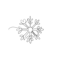 continuous line drawing snowflakes illustration vector