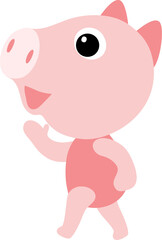 Cute pig character design presenting concept