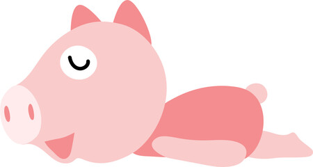 Cute pig character design presenting concept