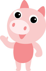 Cute pig character design presenting concept