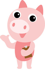 Obraz na płótnie Canvas Cute pig character design presenting concept