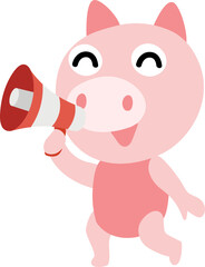 Cute pig character design presenting concept