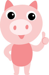 Cute pig character design presenting concept