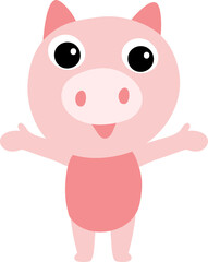 Cute pig character design presenting concept