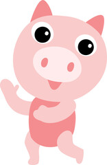 Cute pig character design presenting concept