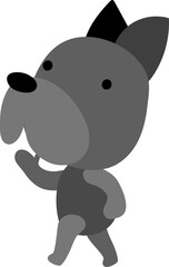 Black dog character design presenting concept