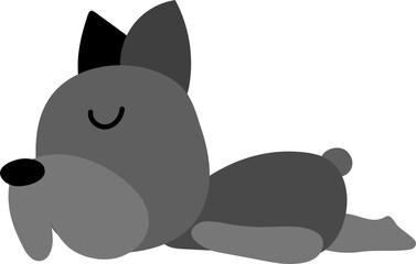 Black dog character design presenting concept