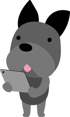 Black dog character design presenting concept