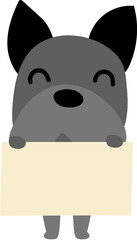 Black dog character design presenting concept