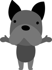 Black dog character design presenting concept