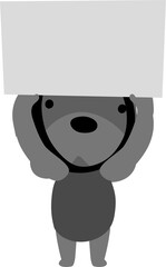 Black dog character design presenting concept