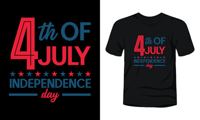 Naklejka premium 4th July happy independence day t-shirt design.