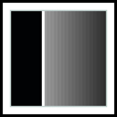 Abstract vector illustration for wall decoration, postcard, banner, brochure cover design background. Square modern abstract painting. Black rectangle on a gray background and vertical stripes