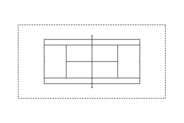 Tennis court green field outline style Vector illustration