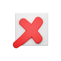 Reject delete cancel on white background. 3D Render