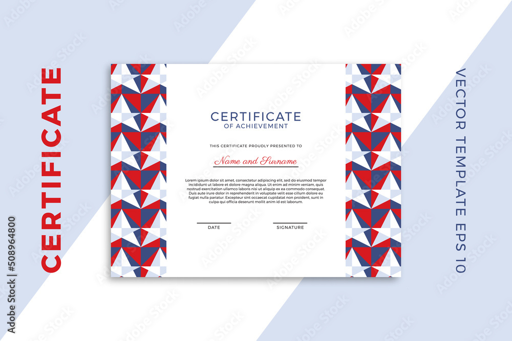 Aufkleber modern business diploma mockup for graduation or course completion. design of certificate of appreci