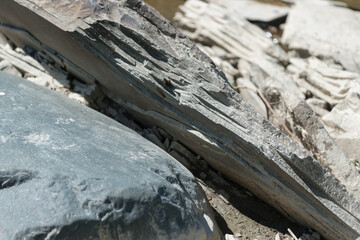 river bed stones in the sun