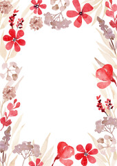 Frame with flowers.Flayer template.Floral border