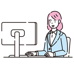 人物イラスト　線画