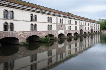 Fototapeta na wymiar Barrage Vauban (Vauban Dam), erected in the 17th century on the river Ill in Strasbourg, Alsace, France. Little france quarter