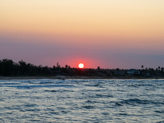 Sunset over Tofo Beach, Mozambique