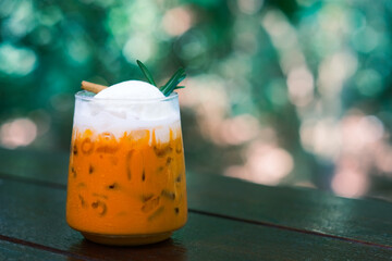 Thai Milk Tea, Milk ice tea, Cheddar is a traditional Thai drink that has long been popular, fresh...